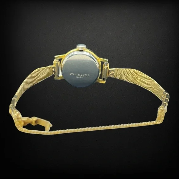 Vintage Brichot 17 Jewel Swiss Manuel Wind Watch & Gold Mesh Band